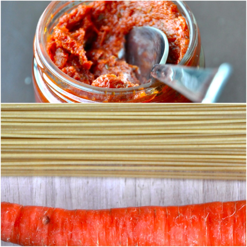Photo of ingredients for making our 3-Color Pasta with Sun-Dried Tomato Sauce