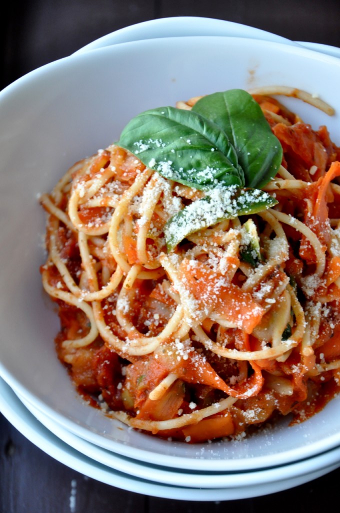 Bowl of our super simple Pasta with Sun-Dried Tomato Sauce recipe