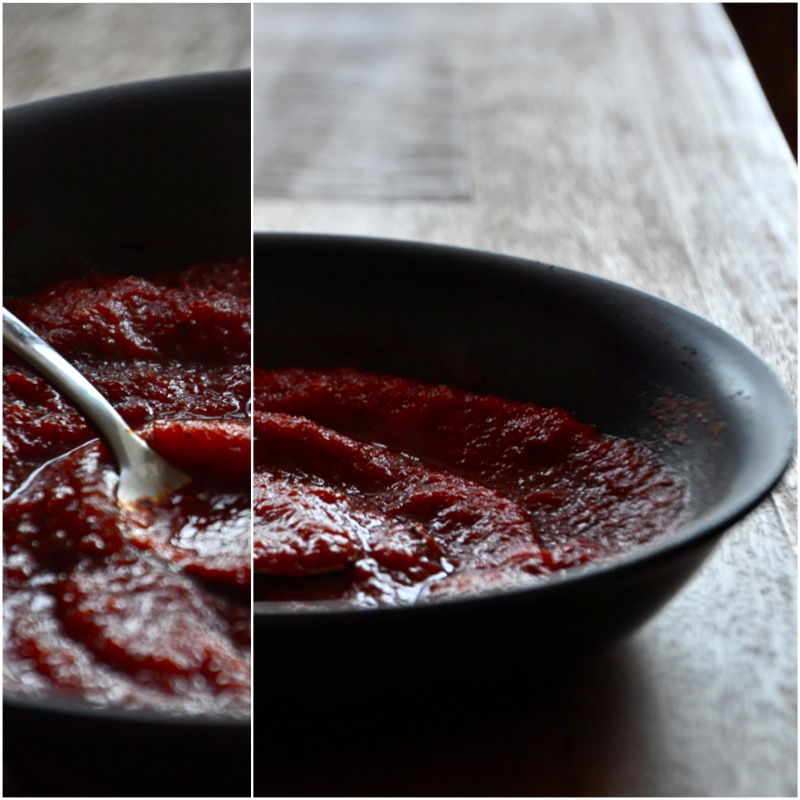 Stirring together a batch of Sun-Dried Tomato Sauce to go over pasta