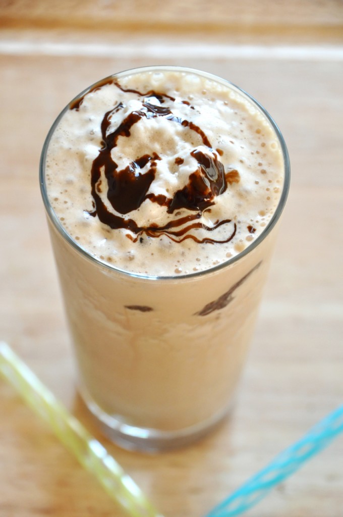Tall glass of our Cold Brew Mocha Frappe recipe for a refreshing treat