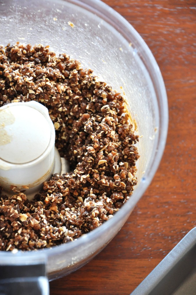 No Bake Cookie Bars!!! Food processor with freshly pulsed dough for our No-Bake Cookie Bars recipe