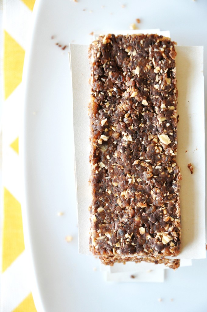 No Bake Cookie Bars! Just 4 Ingredients! Plate featuring one of our super simple gluten-free vegan No-Bake Cookie Bars