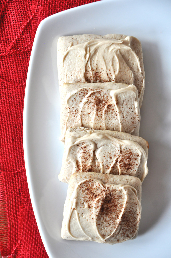 French Toast Sugar Cookies!! Plate with a line of our French Toast Sugar Cookies recipe