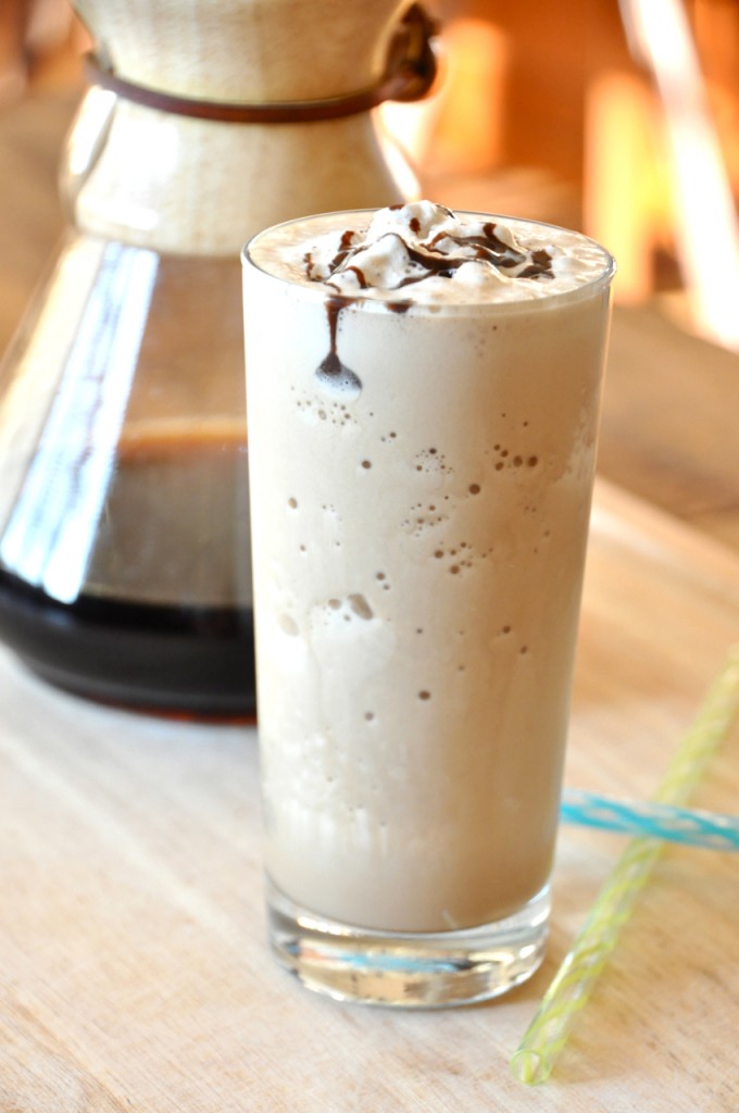 Glass of our delicious Cold Brew Mocha Frappe recipe