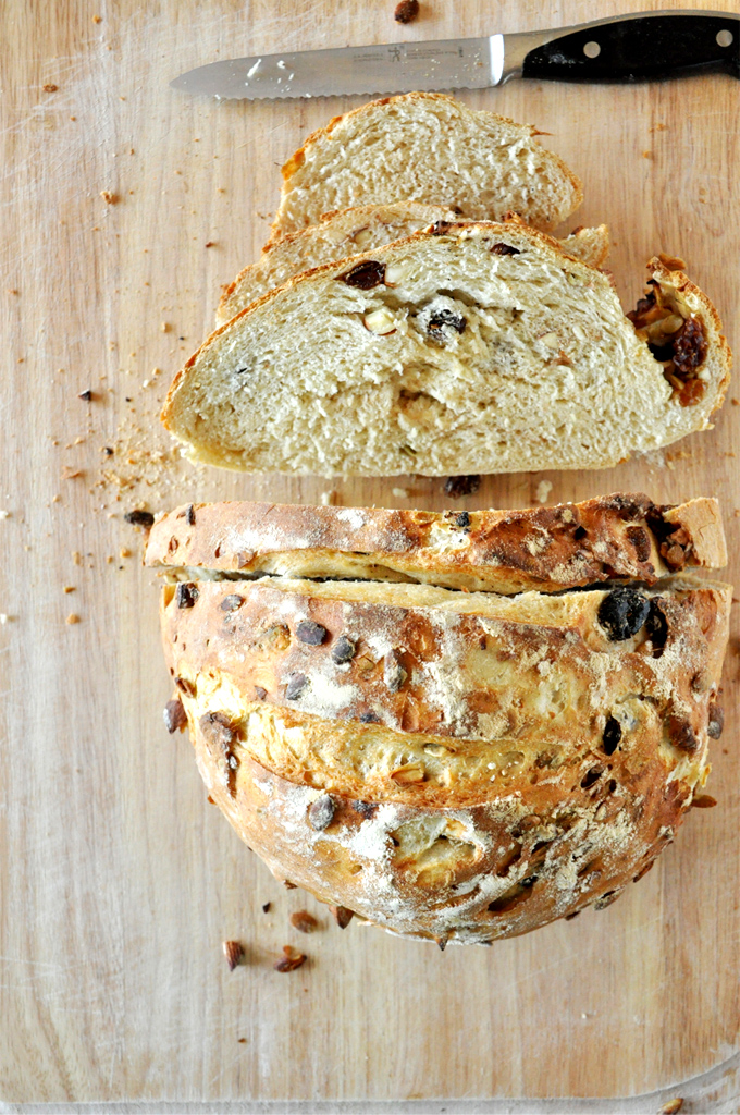Muesli Bread!! Minimalist Baker Partially sliced loaf of our homemade Muesli Bread recipe