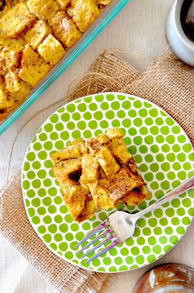 pumpkin french toast! by minimalist baker Slice of Pumpkin French Toast Bake for a delicious make ahead breakfast