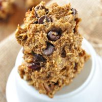 Vegan Everything Breakfast Cookies stacked in a bowl