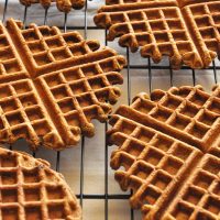 Homemade Vegan Gingerbread Waffles on a cooling rack