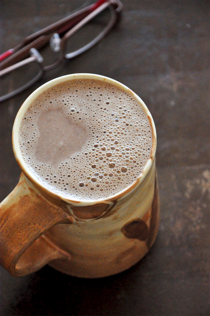Mug filled to the brim with our homemade Mexican Hot Chocolate recipe