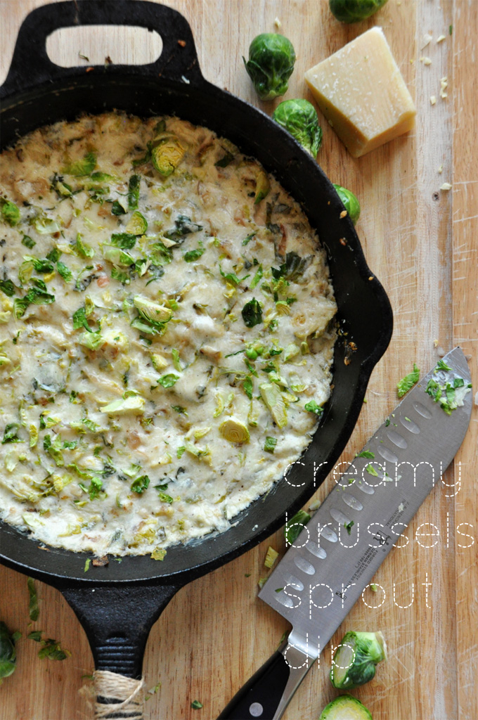 Pan of our Creamy Brussels Sprouts Dip for a delicious vegetarian appetizer