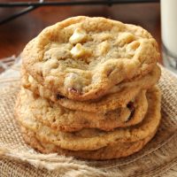 Stack of Whole Wheat White Chocolate Cranberry Cookies