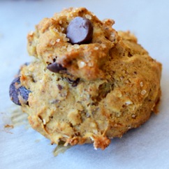 Close up shot of a Chocolate Chip Banana Bread Bite