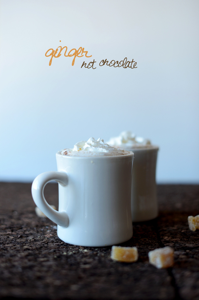 Mugs of Ginger Hot Chocolate for a warming winter beverage