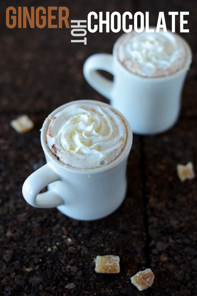 Two mugs of Ginger Hot Chocolate