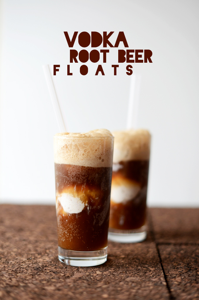 Two glasses of our Vodka Root Beer Floats recipe