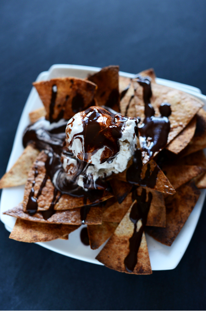 Vegan Dessert Nachos made with gluten-free chips