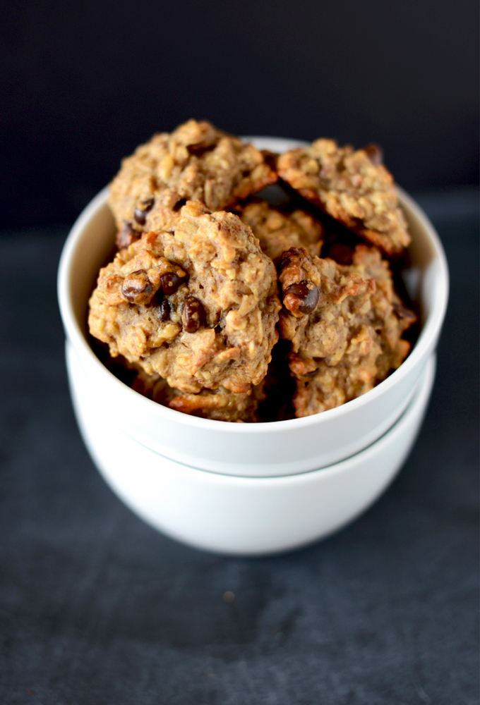 Stack of bowls containing Vegan Gluten-Free Breakfast Cookies