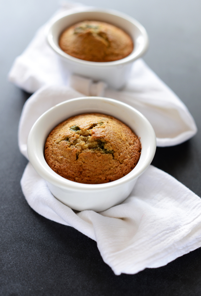 Ramekins filled with our Gluten-Free Blueberry Muffins for Two recipe