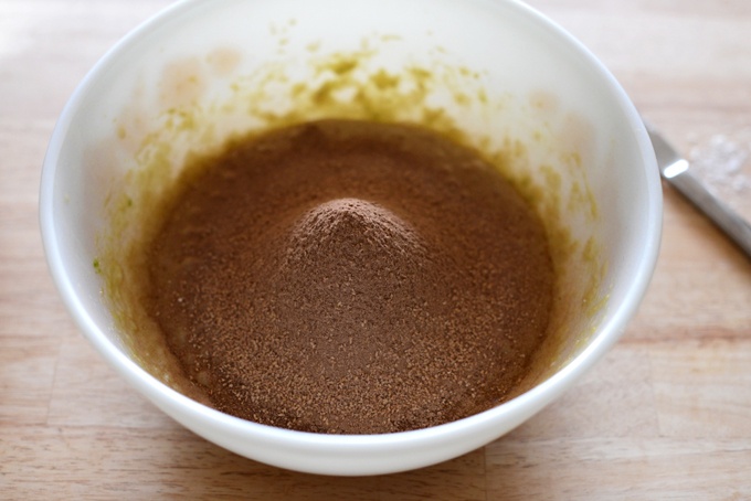 Bowl of gluten-free vegan Chocolate Cake batter