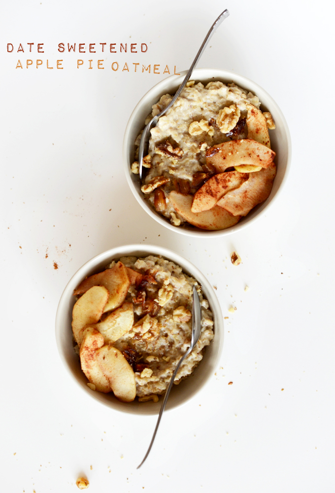 Date Sweetened Apple Pie Oatmeal!