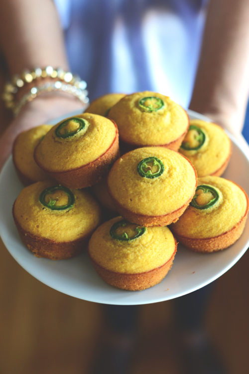 Plate of our Gluten-Free Jalapeno Cornbread Muffins recipe