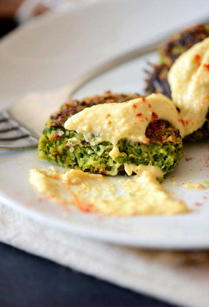Close up shot of a vibrant green Healthy Falafel made with collard greens