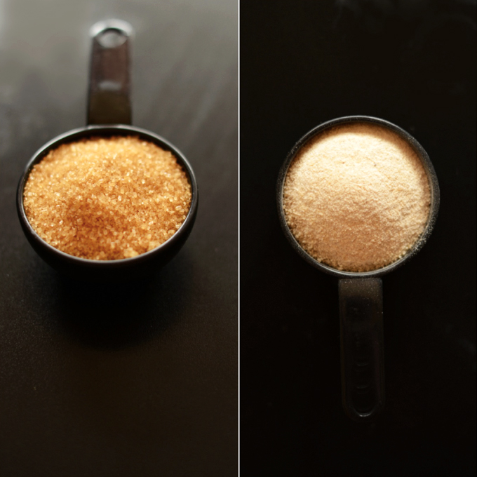 Measuring cups of sugar