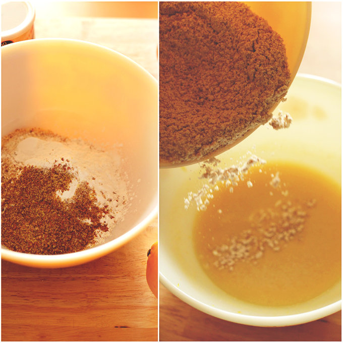 Mixing up ingredients for Gluten-Free Waffles