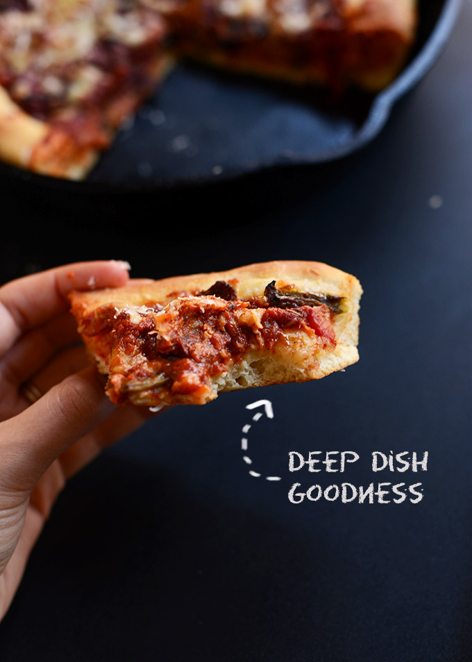 Crust piece of a slice of Deep Dish Pizza