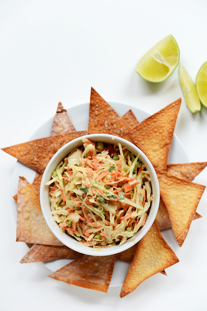 Bowl of our Thai Slaw recipe made with Creamy Asian Dressing