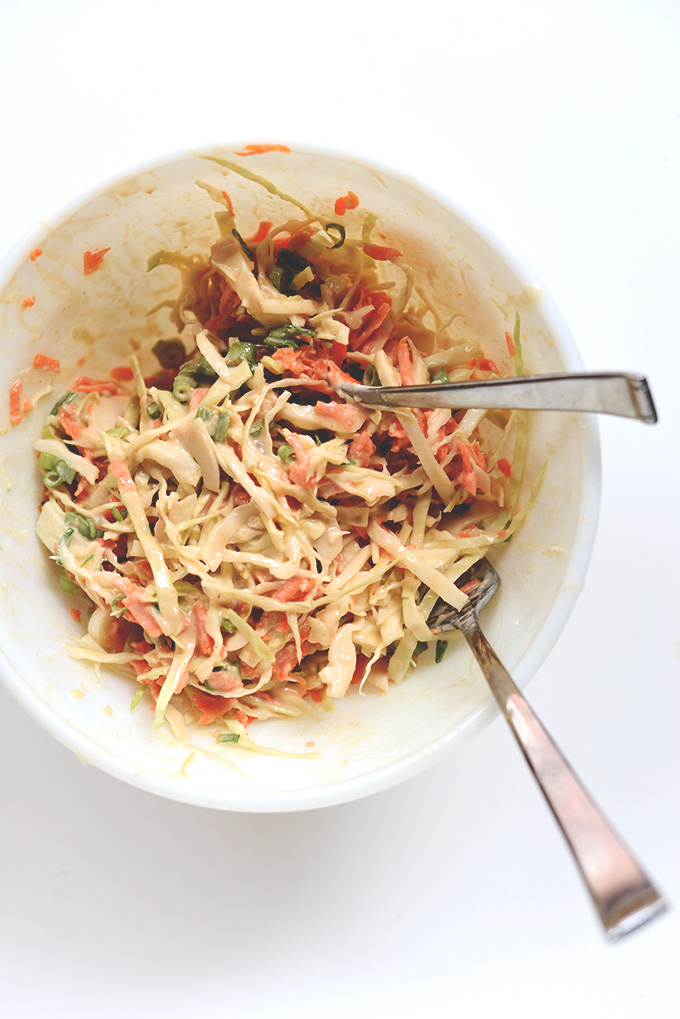 Bowl of our Creamy Thai Slaw recipe
