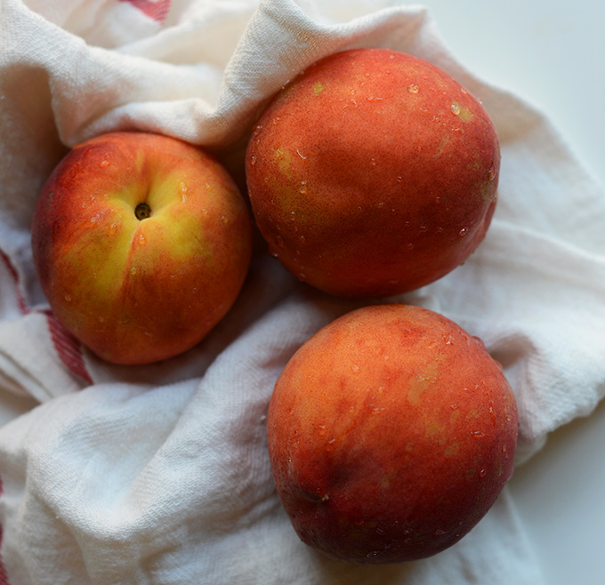 Fresh peaches for making homemade popsicles