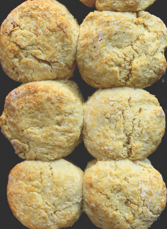 Baking sheet with a batch of the Best Damn Vegan Biscuits