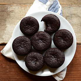 Small plate filled with a batch of our Simple Vegan Brownies recipe