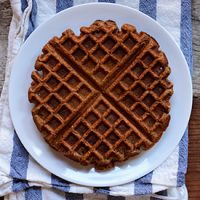 Vegan Whole Grain Waffle on a small plate