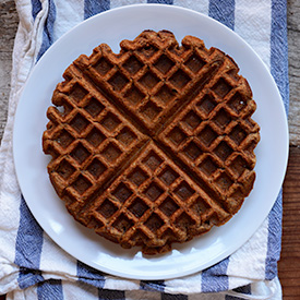 Vegan Whole Grain Waffle on a small plate