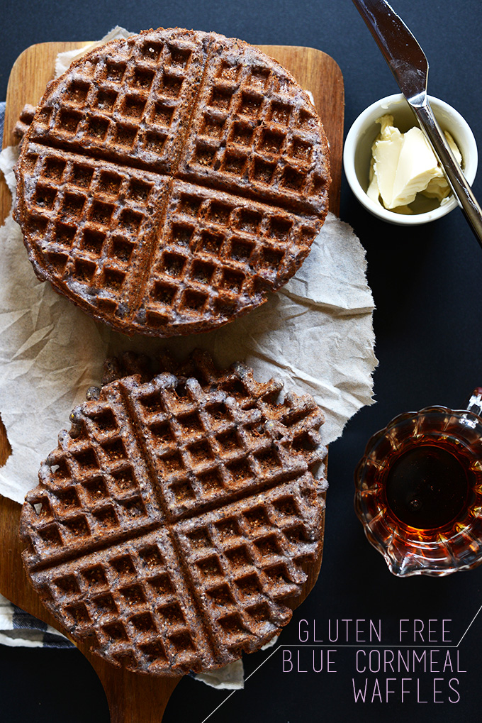 Gluten Free Blue Cornmeal Waffles!