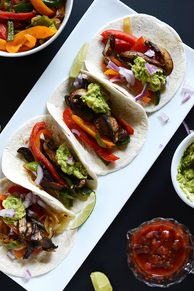 Vegan Fajitas with Poblanos and Portobellos | minimalistbaker.com
