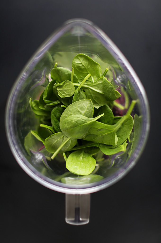Blender filled with ingredients for making our 5-Ingredient Detox Smoothie