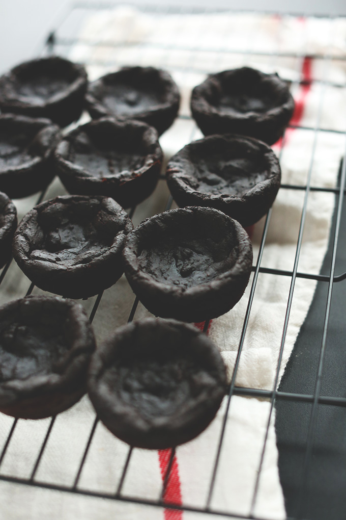 Black Bean Peppermint Brownies cooling on a rack