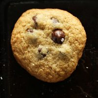 Close up shot of a soft and chewy Gluten-Free Chocolate Chip Cookie