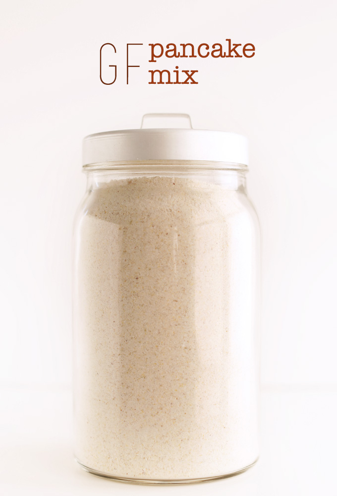 Tall jar of Gluten-Free Pancake Mix