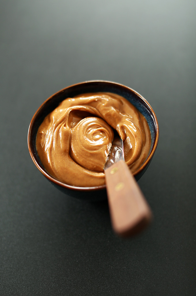 Bowl of peanut butter for making incredible Peanut Butter Mousse