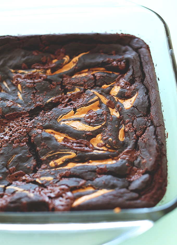 Pan of Vegan Gluten-Free PB Black Bean Brownies