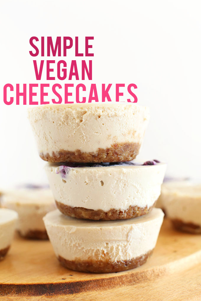 Simple Vegan Cheesecakes! via minimalistbaker.com