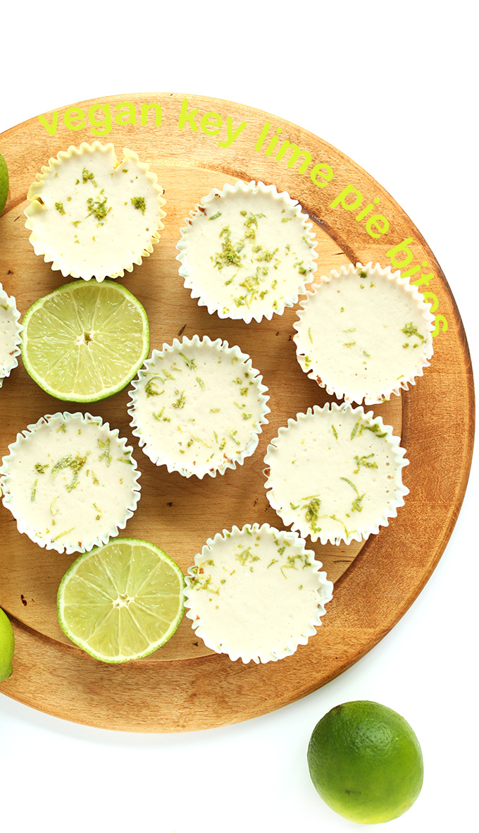 Cutting board full of Vegan Key Lime Pies for a delicious dessert