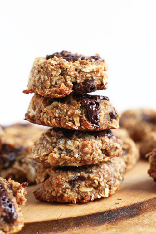 Stack of our easy to make Vegan Oatmeal Cookies recipe