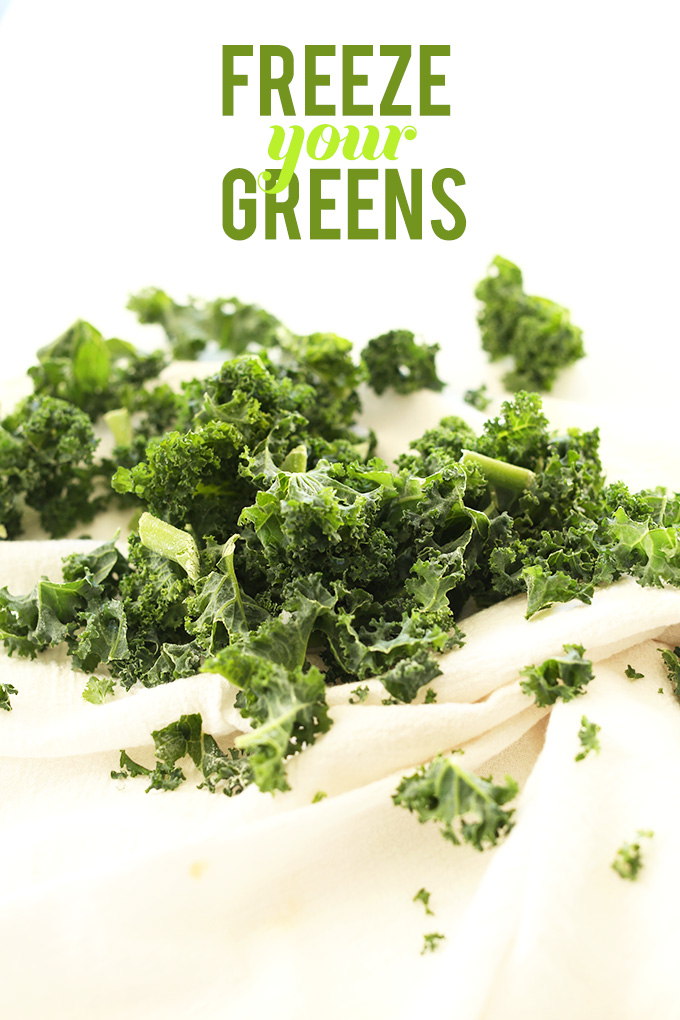 Freshly chopped kale on a kitchen towel