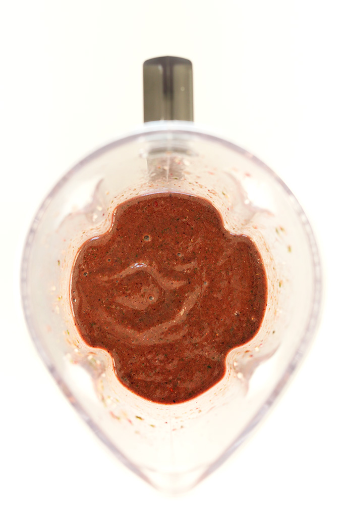 Blender containing freshly blended Hide Your Kale Smoothie