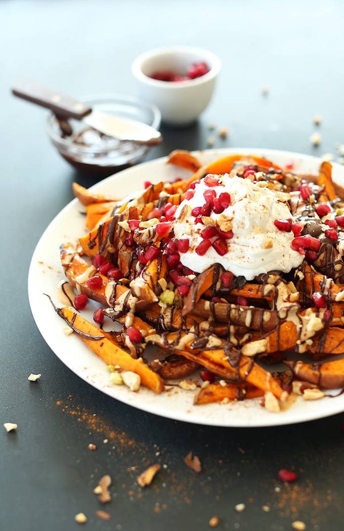 Gluten-free vegan dessert of Sweet Potato Superfood Dessert Fries